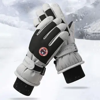 Перчатки для катания на коньках, водонепроницаемые, ветрозащитные, с тепловым сенсорным экраном, перчатки для езды на велосипеде, сохраняющие тепло, подключенные во время зимних поездок, Зимние перчатки