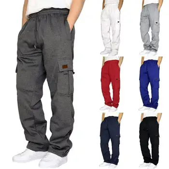 Повседневные брюки, мужские брюки-карго, хлопковые свободные брюки, мужские брюки, комбинезон, прямые джоггеры Homme S-5XL