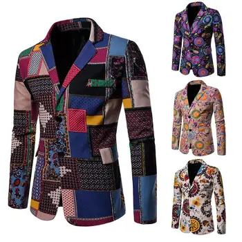 Популярный костюм, пальто, официальный блейзер с принтом темперамента, блейзер с лацканами в этническом стиле