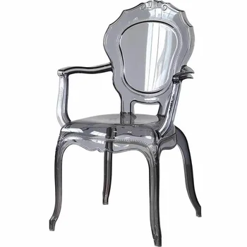 Прозрачные Обеденные стулья во французском стиле, Минималистичная Домашняя мебель, Пластиковый обеденный стул со спинкой, Легкий Хрустальный стул роскошного отеля.