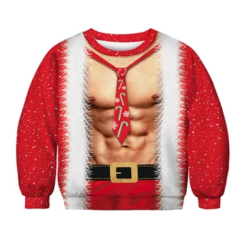 Рождественский мужской топ с 3D принтом, уличная одежда, мужская новинка, толстовка с круглым вырезом, мужская одежда