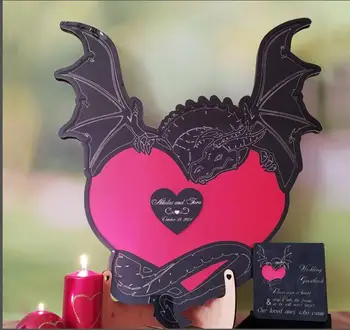 Свадебная гостевая книга, Альтернативная гостевая книга, коробка с Драконом, тема Хэллоуина, подвесной верх, dropbox, дерево для свадебных подарков, волшебство