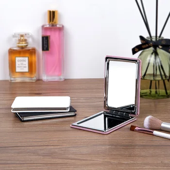 Складное зеркало для макияжа из искусственной кожи, двустороннее косметическое зеркало высокой четкости, женские портативные мини-карманные косметические инструменты для макияжа