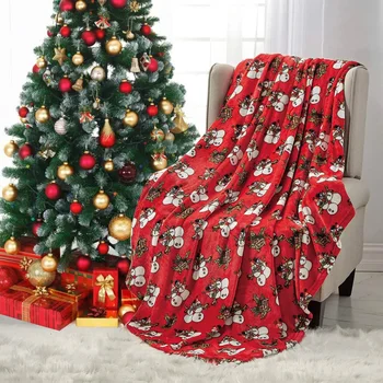 Снеговик Красное Одеяло Мягкий Плюш Теплая Зимняя Каюта Бросить Праздник День Рождения Рождественские Подарки