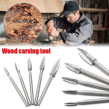 Совершенно новые прочные высококачественные инструменты для резьбы по дереву, сверло для деревообработки, Быстрорежущая сталь, серебро, резьба по дереву, 5 шт.