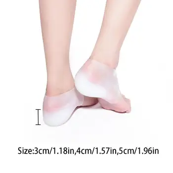 Увеличивающие рост на 3/4 / 5 см Невидимые силиконовые носки, Гелевые подушечки для пяток, Ортопедический супинатор, подушка для пяток, стельки, массажный коврик для ног