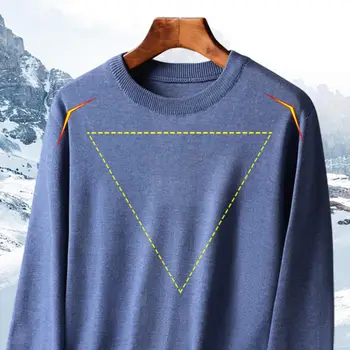 Универсальный свитер с круглым вырезом, мягкий вязаный свитер с круглым вырезом на осень-зиму, безусадочный пуловер с длинным рукавом и эластичной посадкой