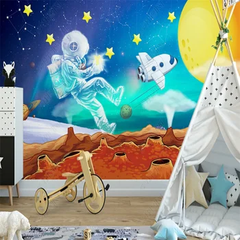Фантастические Великолепные космические 3D обои Настенная роспись космического корабля Астронавт Созвездие для детской комнаты Декор детской комнаты