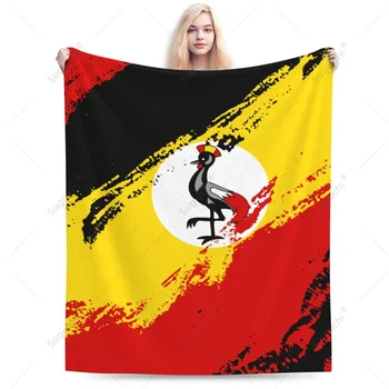 Фланелевое одеяло Цвета Флага Уганды Многофункциональный Чехол для кемпингового дивана Согревает