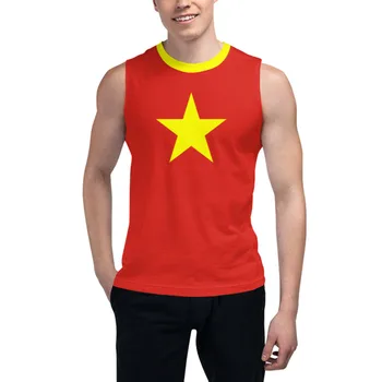 Футболка без рукавов с флагом Вьетнама, 3D Мужская футболка для мальчиков, майки для тренажерных залов, джоггеры для фитнеса, баскетбольный тренировочный жилет