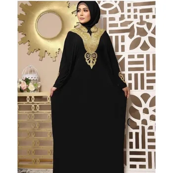 Черные Марокканские Дубайские кафтаны Farasha Abaya Африканские платья больших размеров Модные тенденции