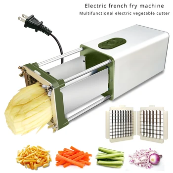 Электрическая машина для жарки картофеля фри, многофункциональная электрическая овощерезка, автоматическая машина для нарезки полос, срезов и кубиков